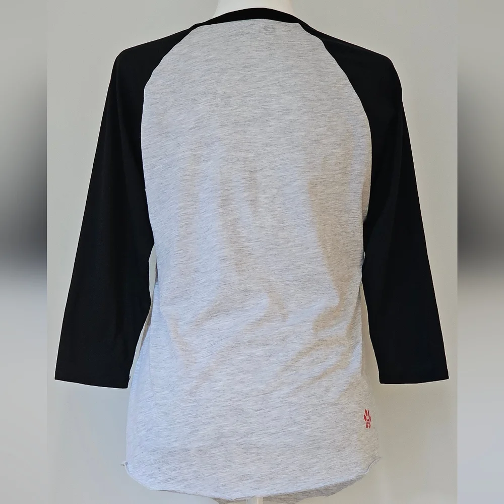 BOBS from Skechers Fur Lover Gray‎ and Black Raglan Shirt